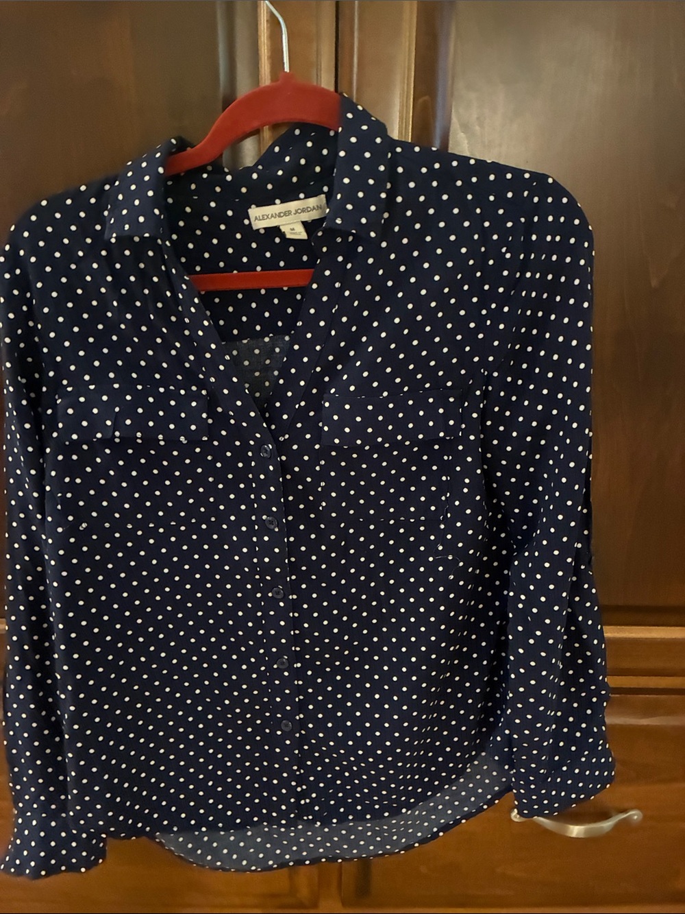 Alexander Jordan Navy Polka Dot Button-Down Shirt